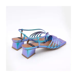 Ángel Alarcón Mazzy - Iridescence Strappy Sandal With Triangular Heel Design. Hot