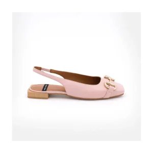 Ángel Alarcón Michelle - Slingback Flat Shoe With Metallic Ornament Clearance