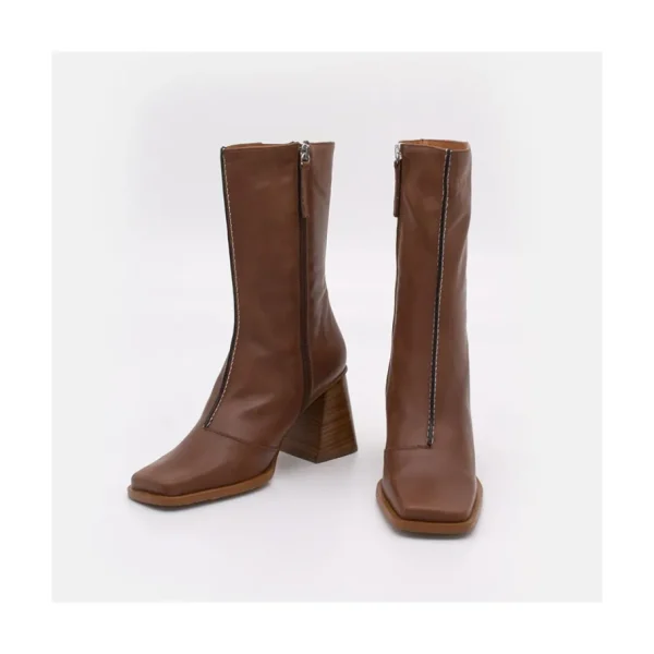 Ángel Alarcón Motagua - Leather Women S Boots With Block Heel Best