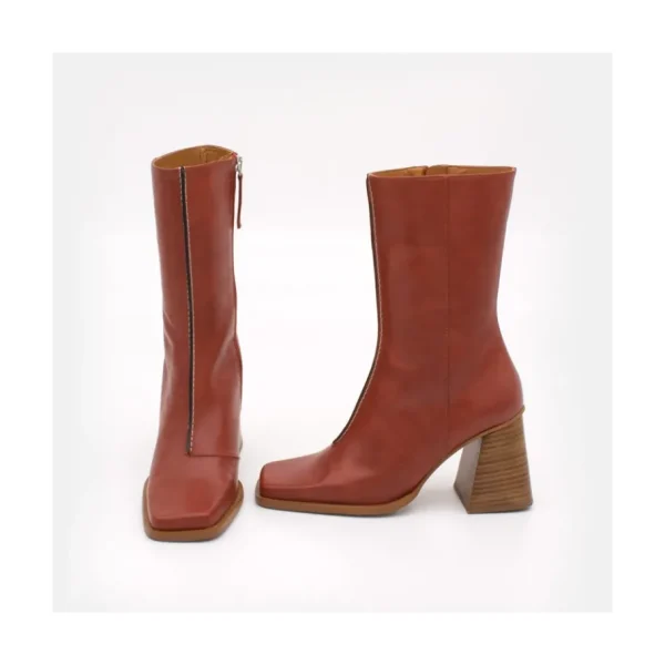 Ángel Alarcón Motagua - Leather Women S Boots With Block Heel Discount