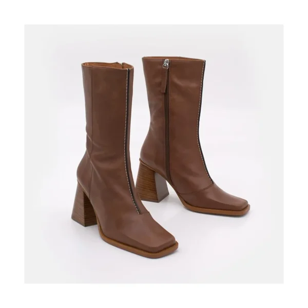 Ángel Alarcón Motagua - Leather Women S Boots With Block Heel Best