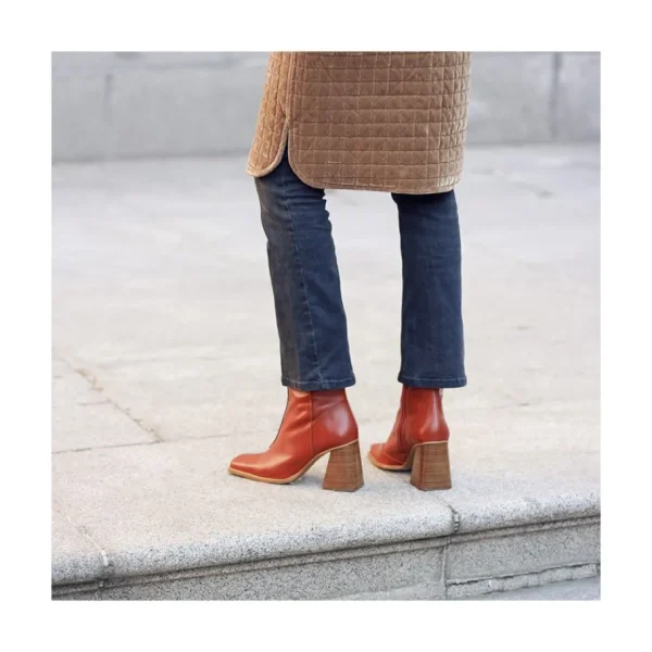 Ángel Alarcón Motagua - Leather Women S Boots With Block Heel Discount