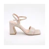 Ángel Alarcón New Megan - Pearl Leather Sandals With Wide High Heel Best