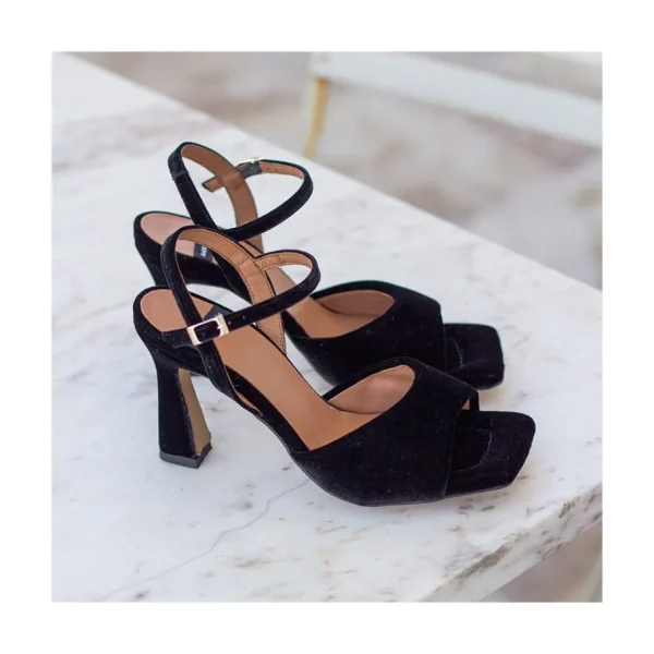 Ángel Alarcón Nicole - Velvet Heeled Women S Sandals Sale