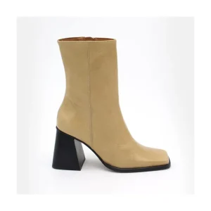 Ángel Alarcón Oconnor - Shiny Leather Ankle Boots With Zipper & Block Heel Outlet