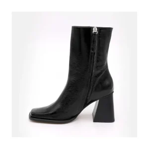 Ángel Alarcón Oconnor - Shiny Leather Ankle Boots With Zipper & Block Heel Sale