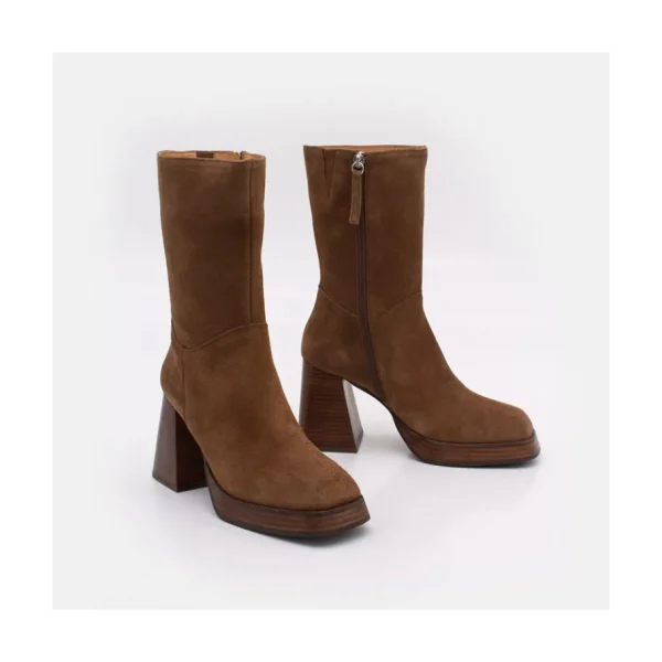 Ángel Alarcón Olama - Comfortable Women S Chunky Heels And Platform Suede Boots Fashion