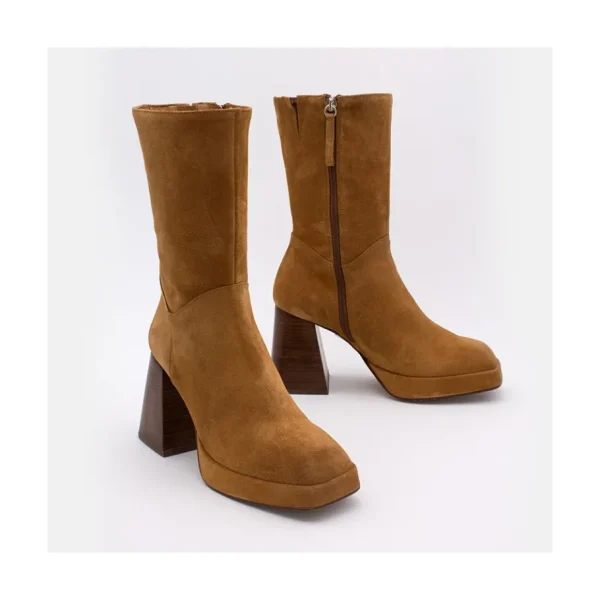 Ángel Alarcón Olama - Comfortable Women S Chunky Heels And Platform Suede Boots New