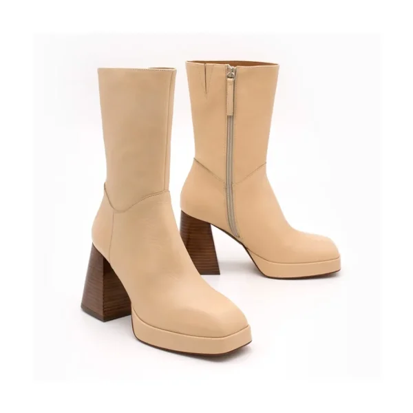 Ángel Alarcón Olama - Comfortable Women S Chunky Heels And Platform Leather Boots Online