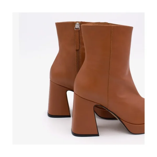 Ángel Alarcón Olwen - Leather Booties With Block Heel And Platform Fashion