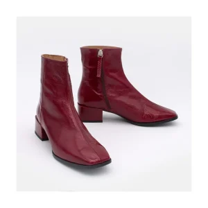 Ángel Alarcón Oyate - Comfortable Shiny Leather Booties With Low Wide Heels Discount