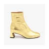 Ángel Alarcón Parsons - Women S Metallized Leather Booties With Comfortable Low Heels Best