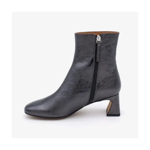 Ángel Alarcón Parsons - Women S Metallized Leather Booties With Comfortable Low Heels Outlet