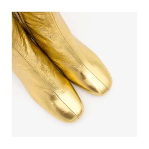 Ángel Alarcón Parsons - Women S Metallized Leather Booties With Comfortable Low Heels Best