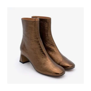 Ángel Alarcón Parsons - Women S Metallized Leather Booties With Comfortable Low Heels Discount