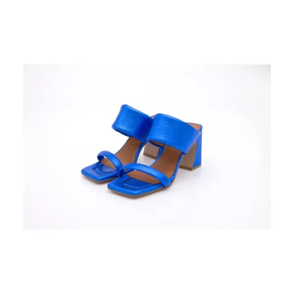 Ángel Alarcón Parton - Metallized Leather Foamed Heeled Sandals Sale