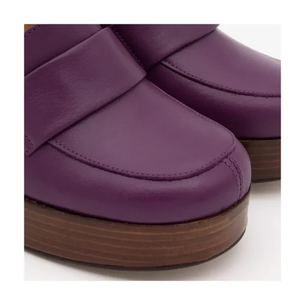 Ángel Alarcón Petra - Women S Leather Moccasins With Wood Block High Heel And Platform Best