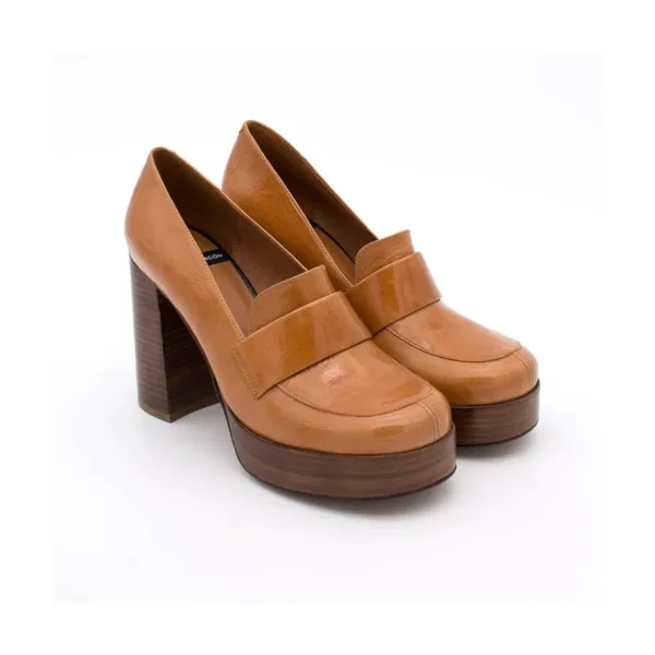 Ángel Alarcón Petra - Women S Moccasins With Wood Block High Heel And Platform Hot