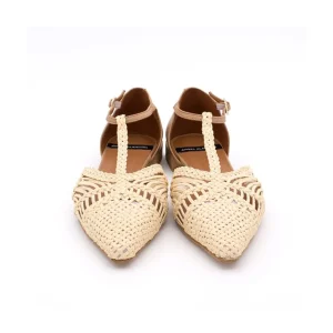 Ángel Alarcón Pulp - Raffia T-Strap Flat Sandal Sale