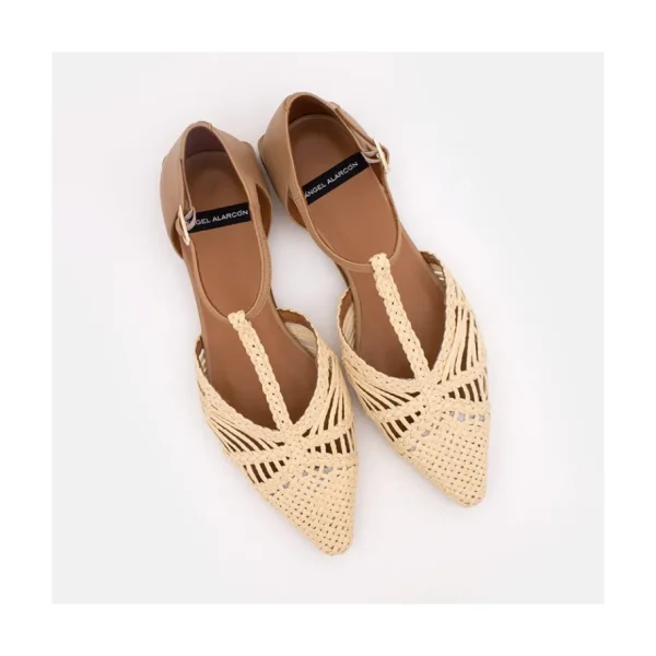 Ángel Alarcón Pulp - Raffia T-Strap Flat Sandal Sale