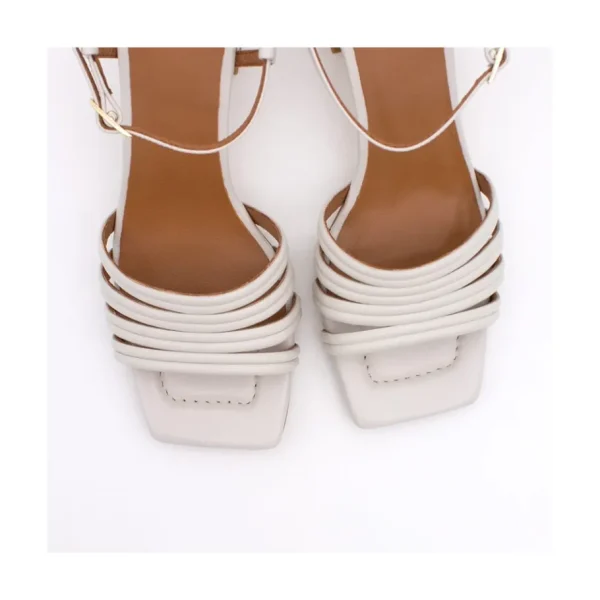 Ángel Alarcón Roberts - Leather Strap Sandals With Medium Heel Discount