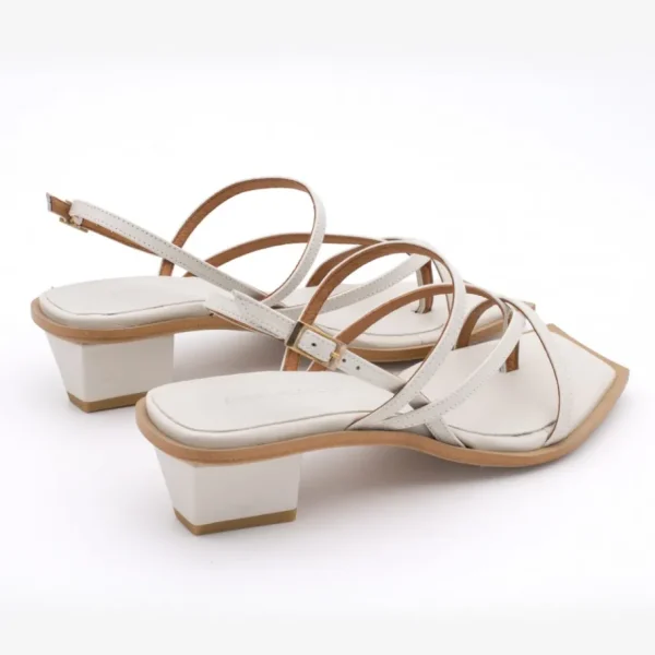 Ángel Alarcón Rowland - Leather Sandals With Geometric Heel Discount