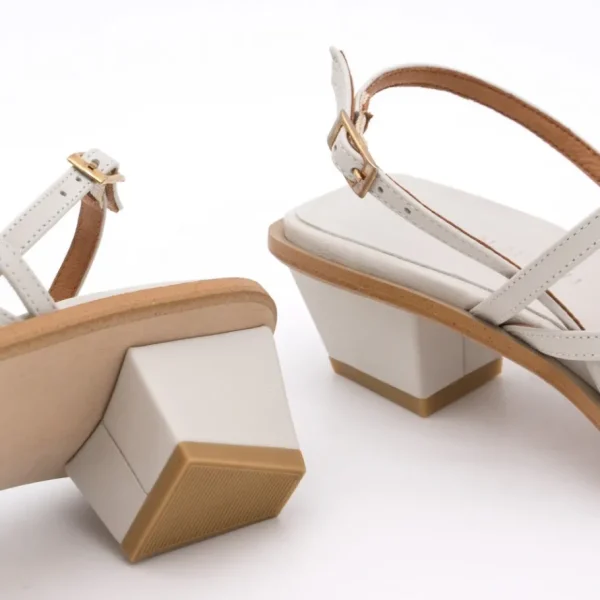 Ángel Alarcón Rowland - Leather Sandals With Geometric Heel Discount