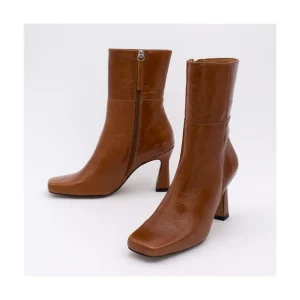 Ángel Alarcón Selena - Shiny Leather Ankle Boots With Zipper Fashion