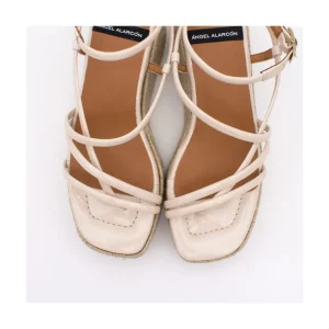 Ángel Alarcón Shirelles - Patent Leather Sandals With Raffia Wedge Best