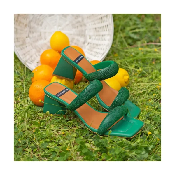 Ángel Alarcón Sophie - Padded Sandal With Crystals And Triangular Heel Online