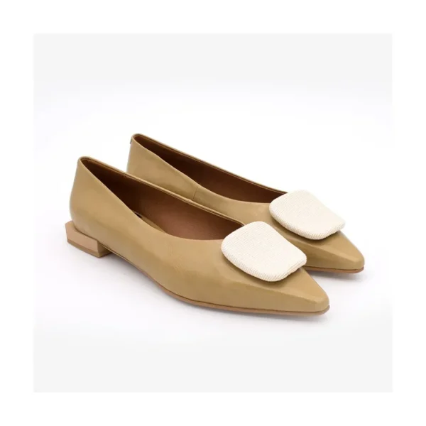 Ángel Alarcón Thelma - Shinny Leather Flats With Raffia Ornament Clearance