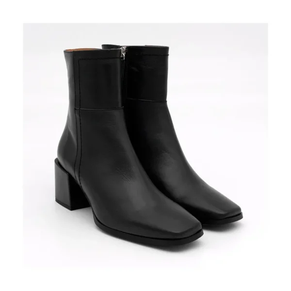 Ángel Alarcón Twain - Comfortable Leather Medium Heel Ankle Boots With Stitching Discount